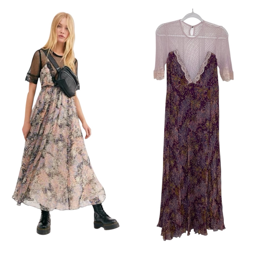 Free People Sample Friar Park Crochet Lace And Floral Maxi Dress